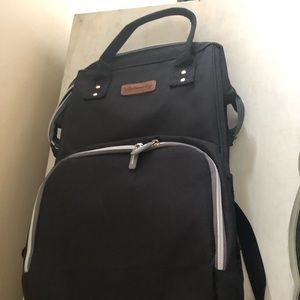 Black backpack diaper bag
